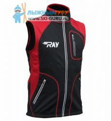 Жилет разминочный RAY, модель Star (Unisex), цвет черный/красный размер 54 (XXL)