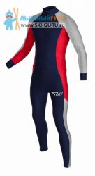 Лыжный гоночный комбинезон RAY, модель Race (Unisex), цвет темно-синий/серый/красный размер 42 (XXS)