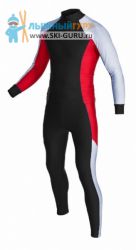 Лыжный гоночный комбинезон RAY, модель Race (Unisex), цвет черный/серо-голубой/красный размер 44 (XS)