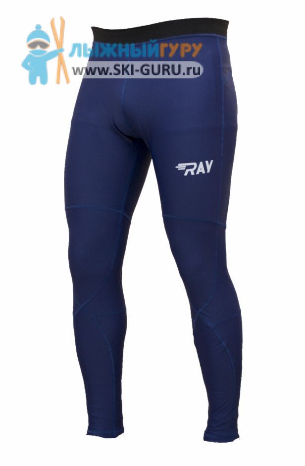 Спортивные лосины беговые компрессионные RAY, модель Slim (Man), цвет темно-синий размер 50 (L)