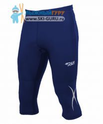 Беговые тайтсы удлиненные компрессионные RAY, (Unisex), цвет синий размер 48 (M)