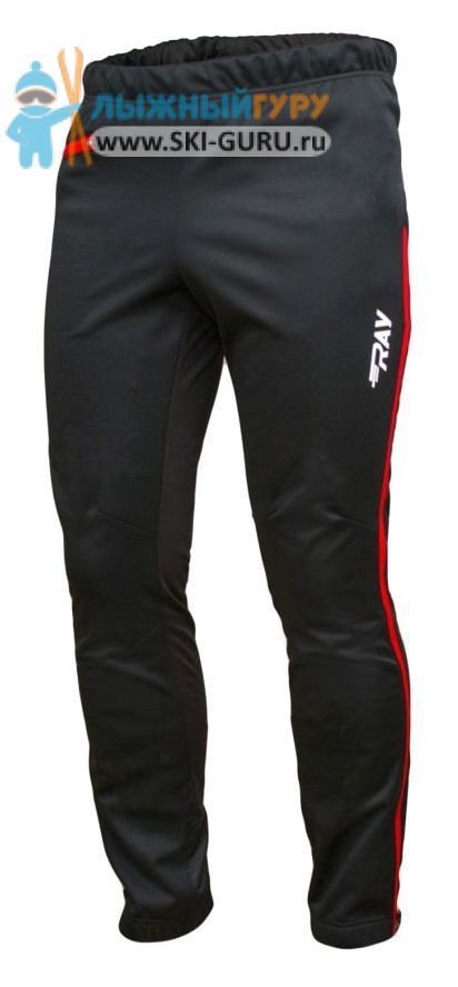 Брюки беговые RAY, модель Active (Unisex), цвет черный/красный, размер 52 (XL)/176