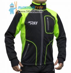 Куртка разминочная RAY, модель Star (Unisex), цвет черный/лимон желтый шов размер 48 (M)