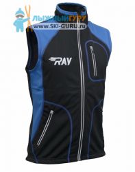 Жилет разминочный RAY, модель Star (Unisex), цвет черный/синий синий шов размер 48 (M)