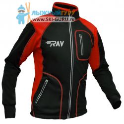 Куртка разминочная RAY, модель Star (Unisex), цвет черный/красный размер 48 (M)