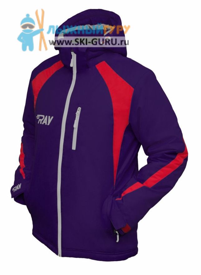 Куртка утеплённая RAY, модель Патриот (Unisex), цвет фиолетовый/красный светоотражающая молния, размер 58 (4XL)