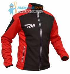 Куртка разминочная RAY, модель Race (Unisex), цвет черный/красный размер 48 (M)