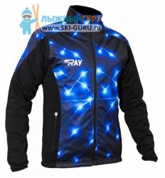 Куртка разминочная RAY, модель Pro Race принт (Man), цвет черный/синий, рисунок Геометрия, размер 48 (M)