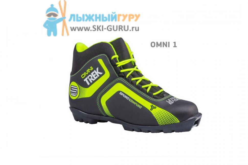 Ботинки лыжные TREK Omni1 черный (лого лайм неон) N, разм 42