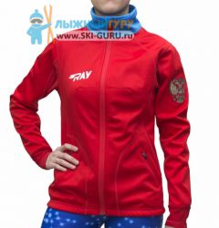 Куртка разминочная RAY, модель Star (Woman), цвет красный/голубой белая молния, размер 48 (L)