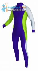 Лыжный гоночный комбинезон RAY, модель Race (Unisex), цвет фиолетовый/серо-голубой/желтый размер 42 (XXS)