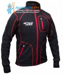 Куртка разминочная RAY, модель Star (Unisex), цвет черный/красный размер 48 (M)