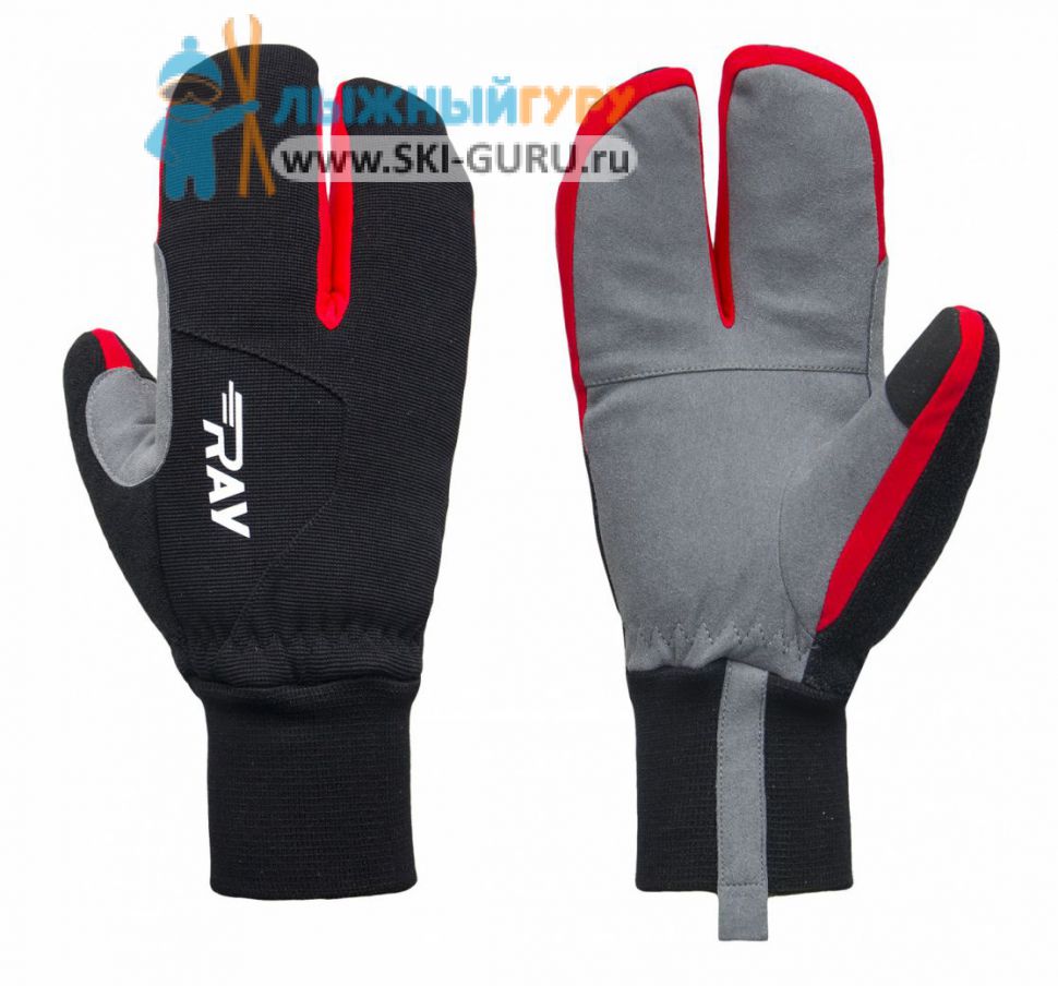 Лыжные варежки лобстеры Ray, (Unisex), RY-06-806Red (красный), размер XS/7