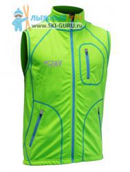 Жилет разминочный RAY, модель Star (Unisex), цвет салатовый/синий размер 42 (XXS)