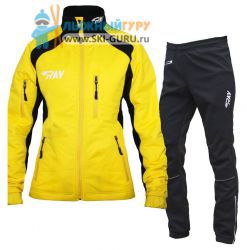 Утепленный лыжный костюм RAY, модель Outdoor (Woman), желтый (штаны с кантом), размер 42 (XS)