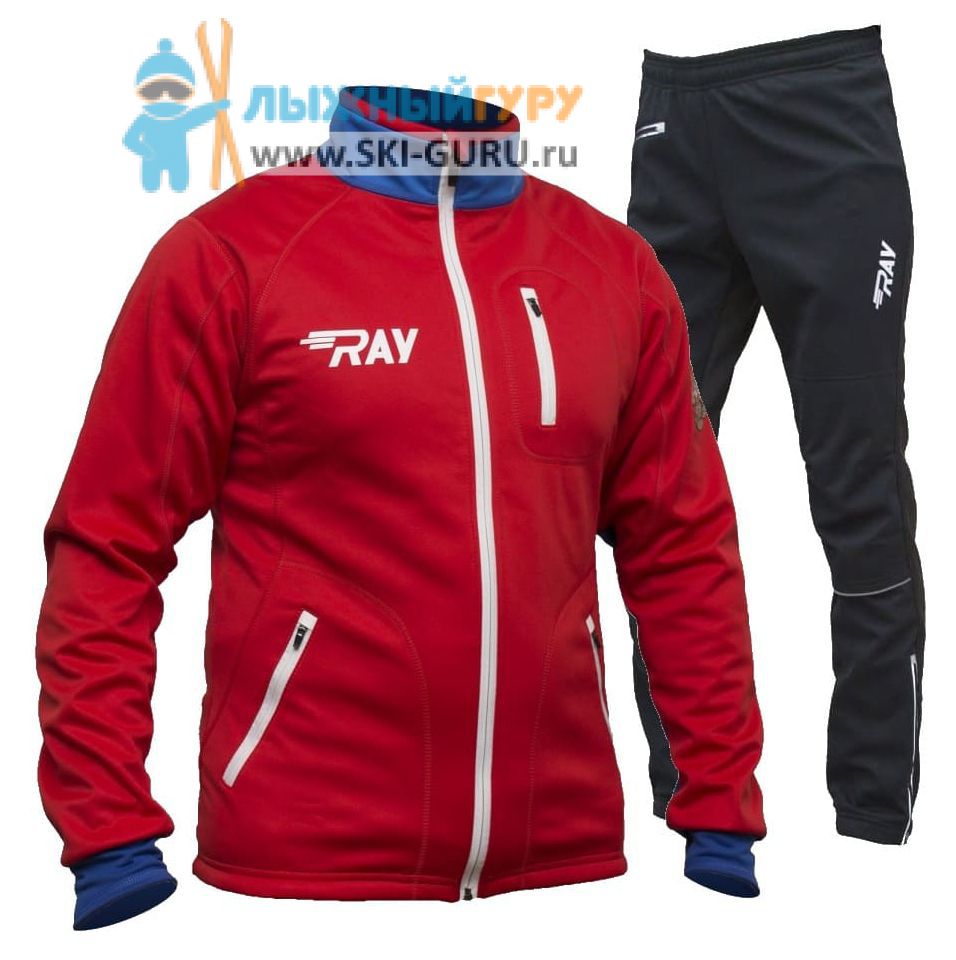 Лыжный костюм RAY, модель Star (Unisex), цвет красный/синий белая молния (штаны с кантом) размер 50 (L)