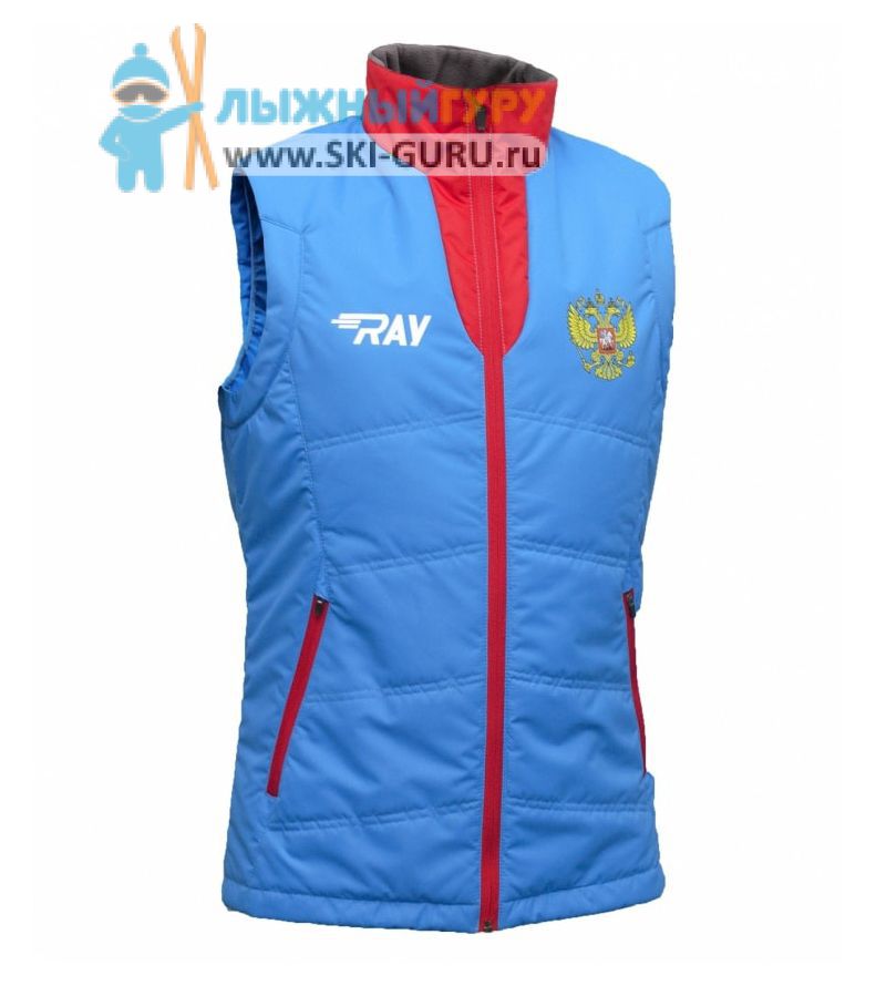 Жилет утепленный RAY, модель Патриот (Unisex), цвет синий/красный размер 44 (XS)