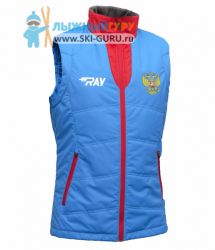 Жилет утепленный RAY, модель Патриот (Unisex), цвет синий/красный размер 48 (M)