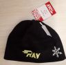 Лыжная шапка RAY, термобифлекс, цвет черный/белый/неоновый, рисунок Снежинка, размер L