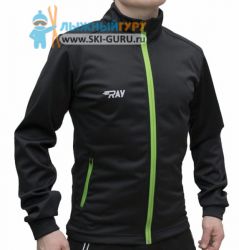 Куртка разминочная RAY, модель Casual (Unisex), цвет черный/зеленый размер 48 (M)
